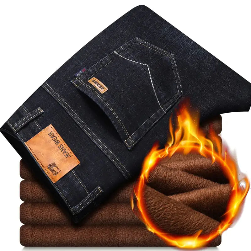 Thickened Velvet Casual Jeans for Men