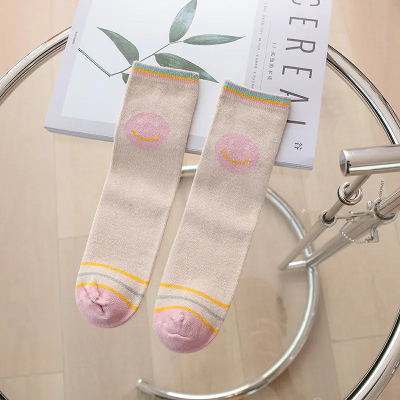 Korean Style Cartoon Striped Socks