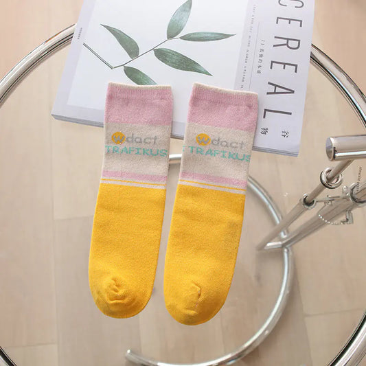 Korean Style Cartoon Striped Socks