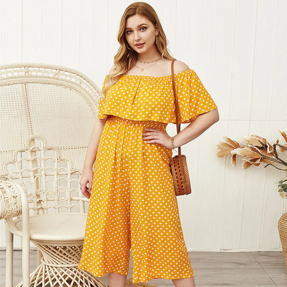 Curvy Chic Polka Dot Summer Jumpsuit