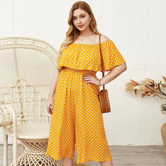 Curvy Chic Polka Dot Summer Jumpsuit