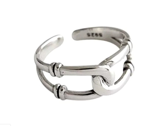 Chic Trio Ring Set: Open, Cross & Chain