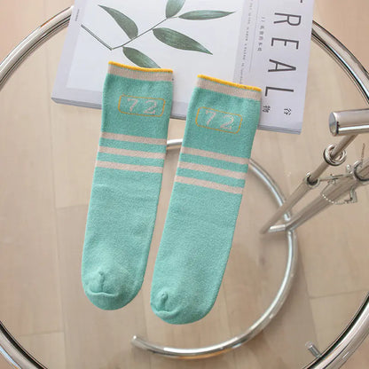 Korean Style Cartoon Striped Socks