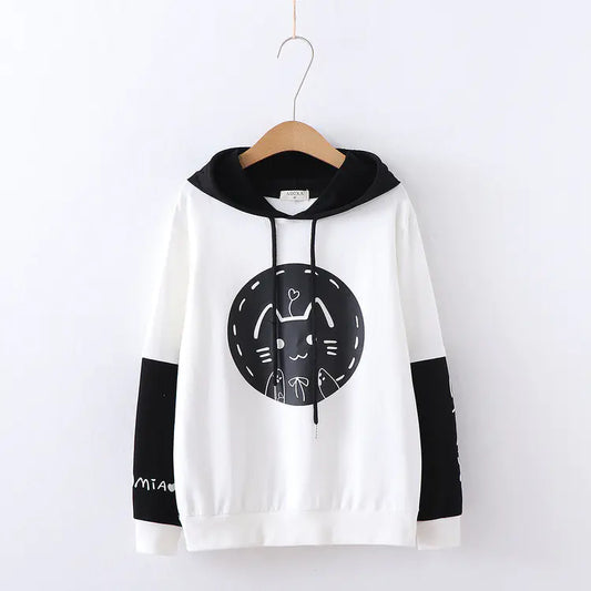 Women's Cartoon Cat Hoodie