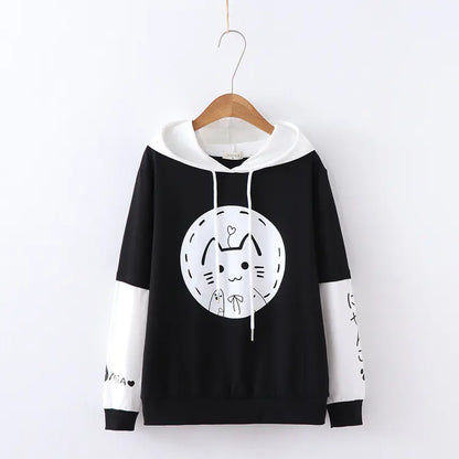Women's Cartoon Cat Hoodie