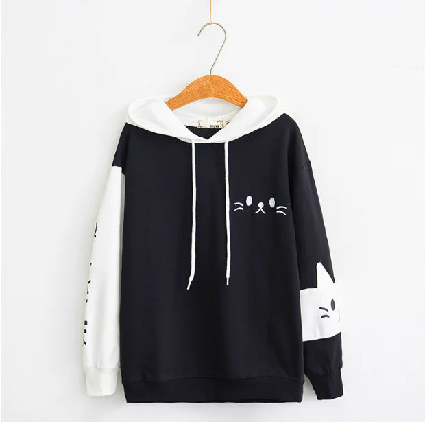 Women's Cartoon Cat Hoodie