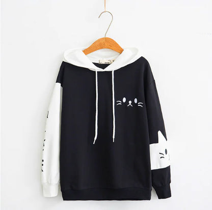 Women's Cartoon Cat Hoodie