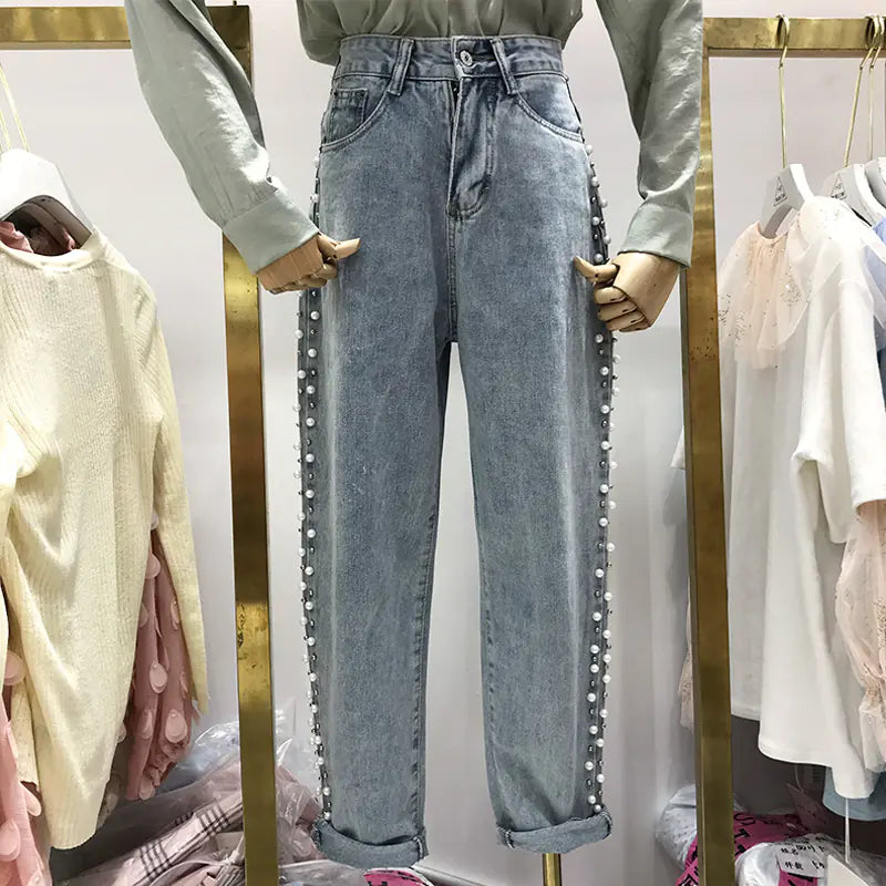 Chic High-Waist Wide-Leg Women's Jeans